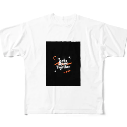 アブストラクトタイポグラフィ Tシャツ フルグラフィックTシャツ