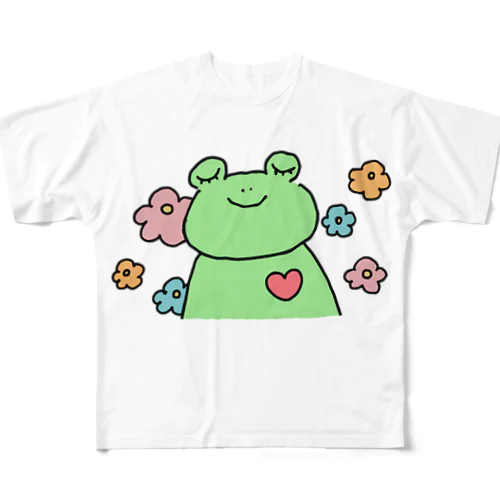 愛と癒しのかえるくん フルグラフィックTシャツ