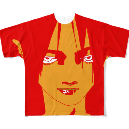 ”N” RED フルグラフィックTシャツ