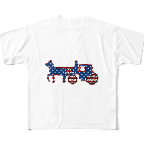 馬車　Flag of the United States All-Over Print T-Shirt