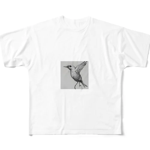 羽ばたく鳥 フルグラフィックTシャツ