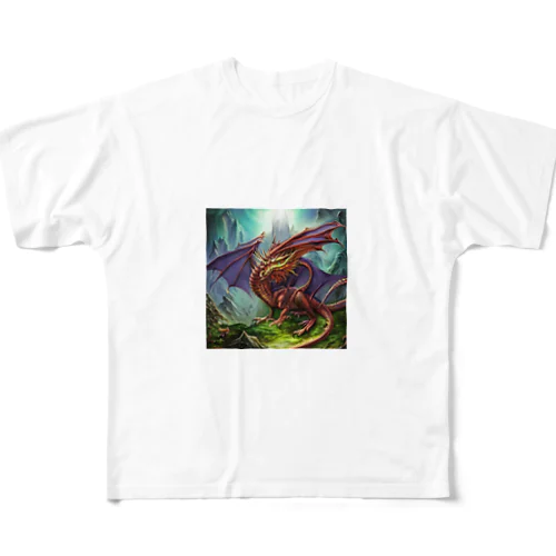 幻想的な龍 フルグラフィックTシャツ