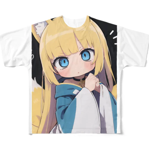 金髪のキツネの女の子 All-Over Print T-Shirt