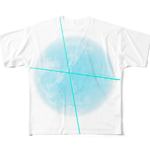 Earth's Navel Ley Line（Vivid blue） フルグラフィックTシャツ