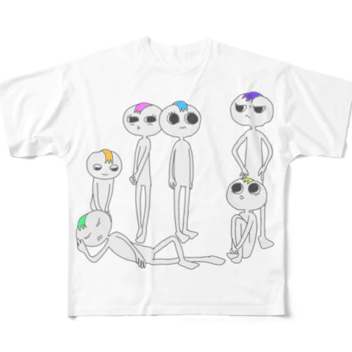 宇宙人たち フルグラフィックTシャツ