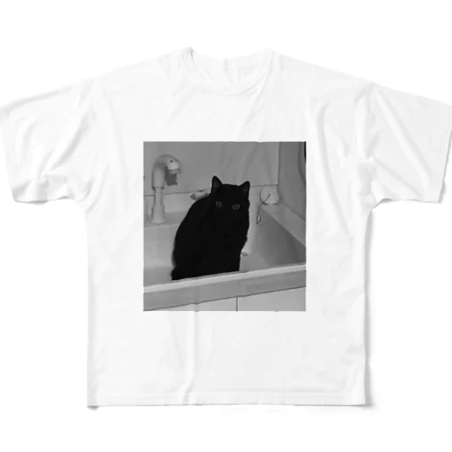 深夜猫 フルグラフィックTシャツ