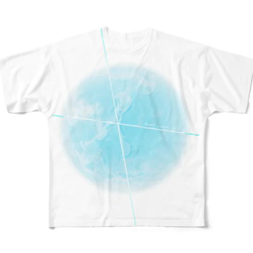 Earth's Navel Ley Line（Light blue） フルグラフィックTシャツ