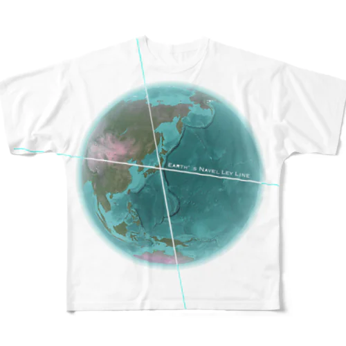 Earth's Navel Ley Line（Real green） フルグラフィックTシャツ