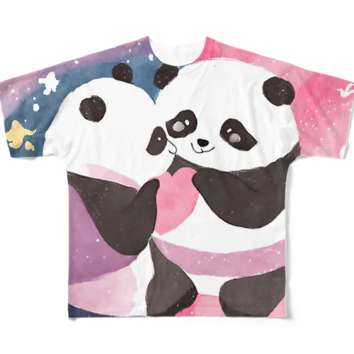 きゅんきゅんパンダ All-Over Print T-Shirt