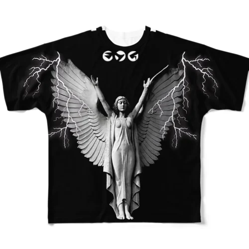 BLACK＆WHITE ANGEL フルグラフィックTシャツ