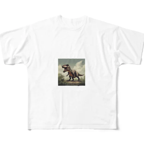 迫力ある恐竜 フルグラフィックTシャツ