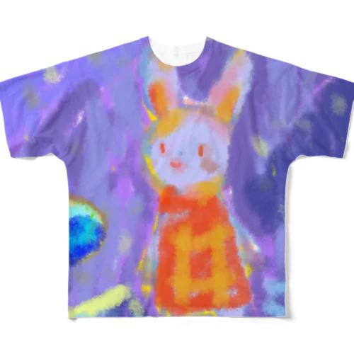 宇宙うさぎ All-Over Print T-Shirt