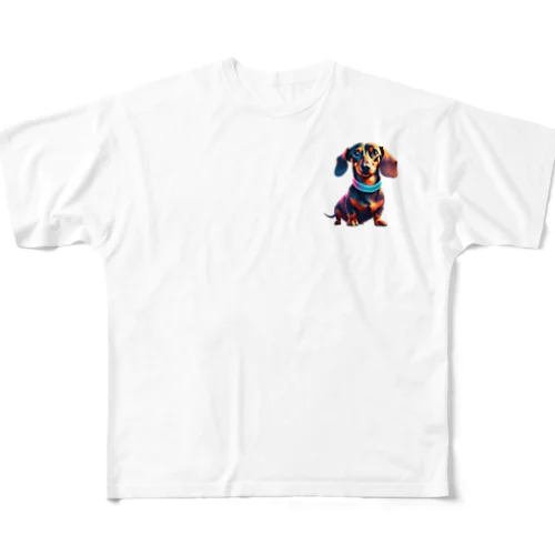 キメ顔ダックスフント All-Over Print T-Shirt