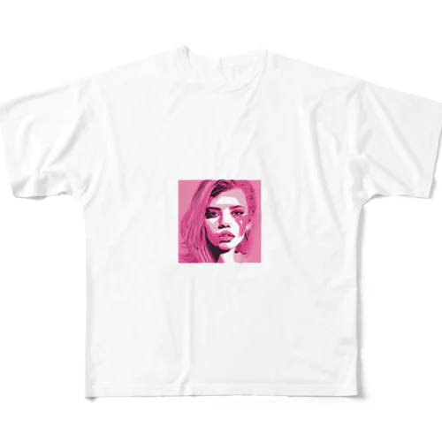 pink girl フルグラフィックTシャツ