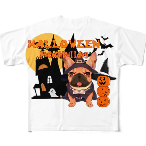 ハロウィン★フレンチブルドッグ フルグラフィックTシャツ