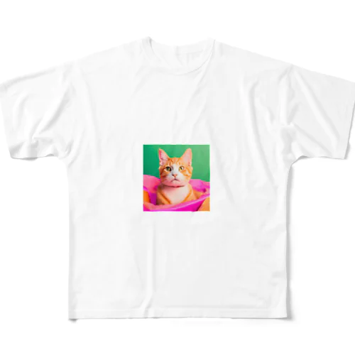 イケイケ猫ちゃん フルグラフィックTシャツ