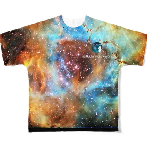 バラ星雲SHO版八塔寺星を観る会ロゴ入り All-Over Print T-Shirt