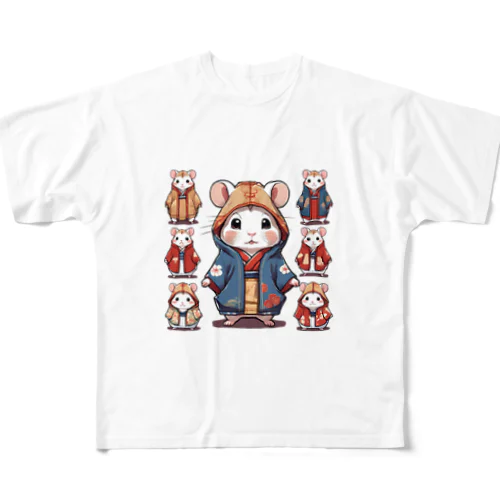 和装ハムちゃんず All-Over Print T-Shirt