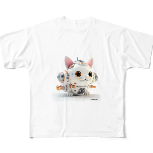 絵本「三つ子ネコシリーズ」の宇宙編で登場する大型宇宙船 All-Over Print T-Shirt