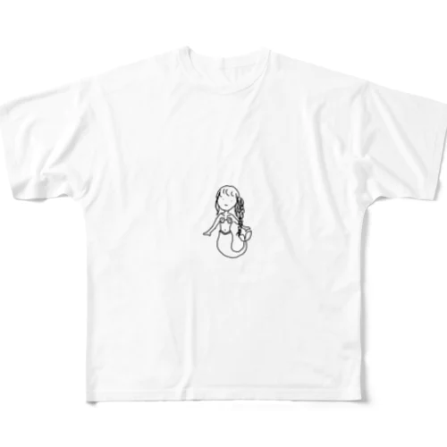 人魚さん フルグラフィックTシャツ