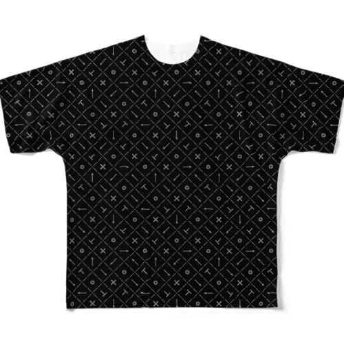 境界標モノグラム（黒） All-Over Print T-Shirt