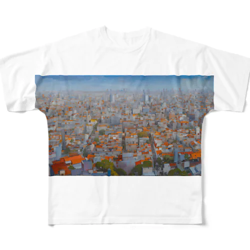 都市の風景 フルグラフィックTシャツ