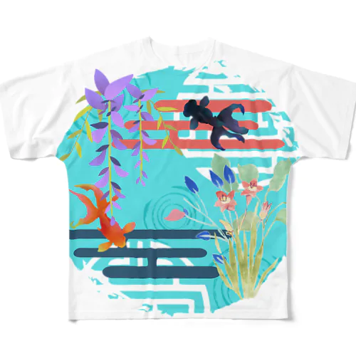 金魚 フルグラフィックTシャツ