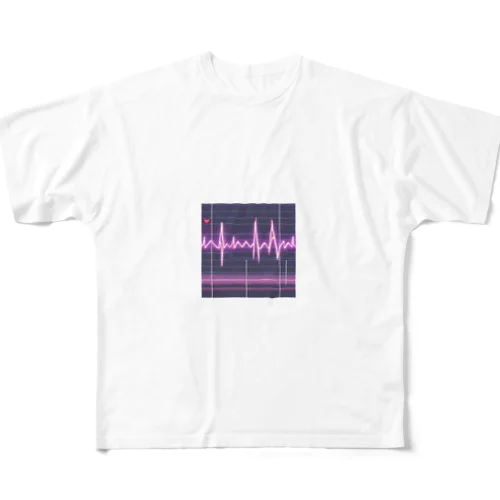 かっこいい心電図波形 All-Over Print T-Shirt