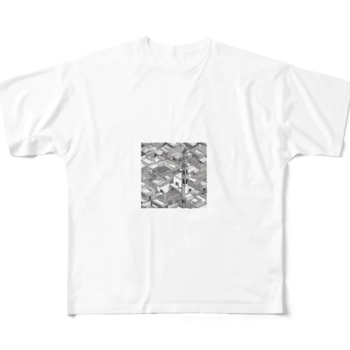 有名な観光スポットイメージ画像：モロッコのマラケシュ旧市街（モロッコ、マラケシュ） All-Over Print T-Shirt