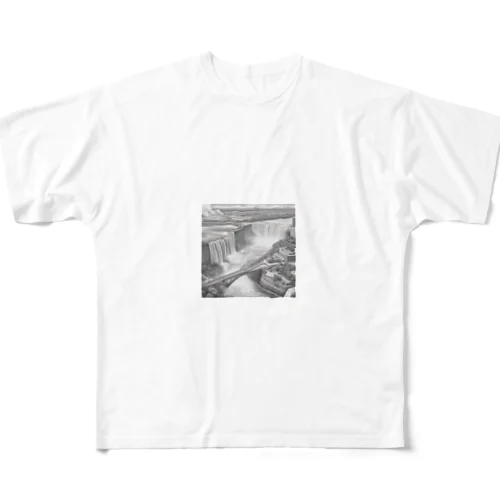 有名な観光スポットイメージ画像：ニアガラの滝（アメリカ、カナダ） All-Over Print T-Shirt