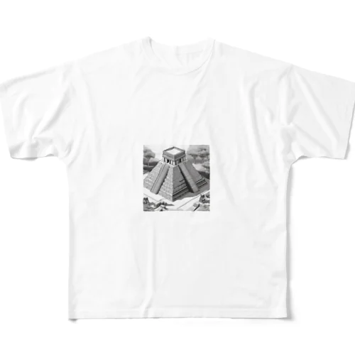  有名な観光スポットイメージ画像：チチェン・イッツァ（メキシコ） All-Over Print T-Shirt