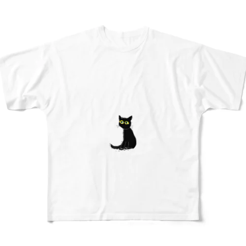 黒猫の僕の名前は、ソックス フルグラフィックTシャツ