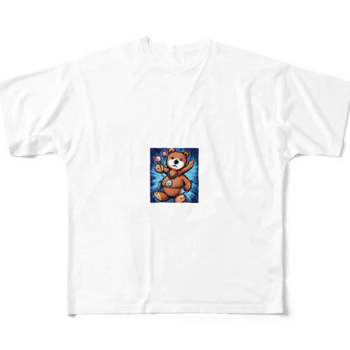 ヒップホップなクマさん All-Over Print T-Shirt