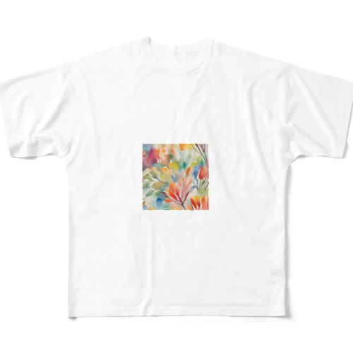 フラワー All-Over Print T-Shirt