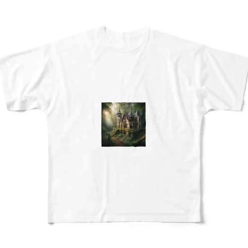 森の中にある豪華な中世の廃屋⑤ フルグラフィックTシャツ