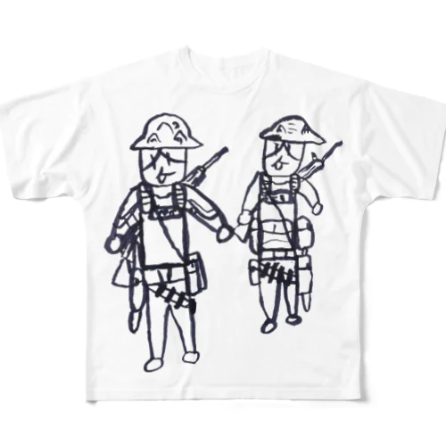 ぺぺとミミ永遠の戦い フルグラフィックTシャツ