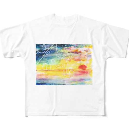 夕焼けスケスケニャメクジ All-Over Print T-Shirt