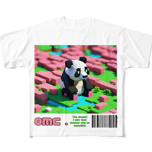 ３Dパンダさん All-Over Print T-Shirt