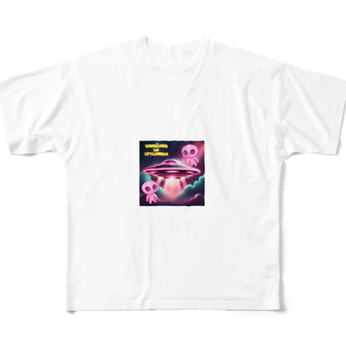 PINK宇宙人 フルグラフィックTシャツ