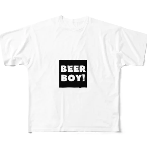 ビールボーイ(黒) フルグラフィックTシャツ