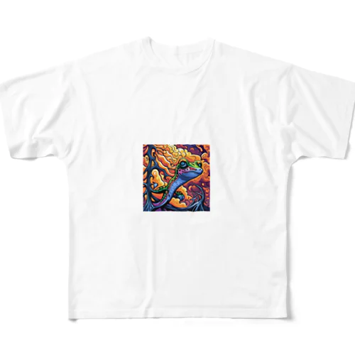 逞しいカエル All-Over Print T-Shirt