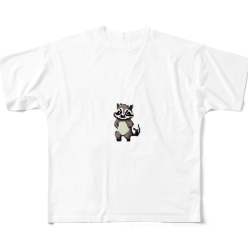 ドット絵たぬき君　アートプリント All-Over Print T-Shirt