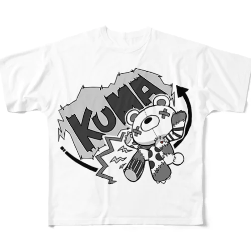 クマぐるみ フルグラフィックTシャツ