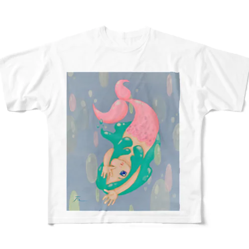 Aqours 人魚姫 All-Over Print T-Shirt