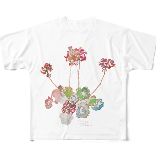 geranium フルグラフィックTシャツ