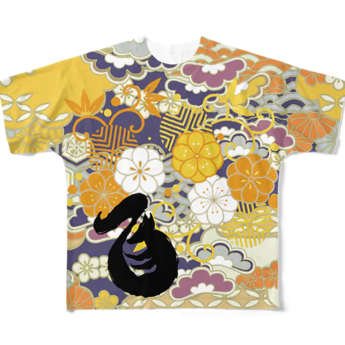 百狐　和柄フルグラT貳號 All-Over Print T-Shirt