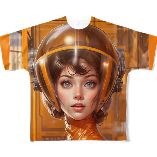 Retro Future Girl フルグラフィックTシャツ