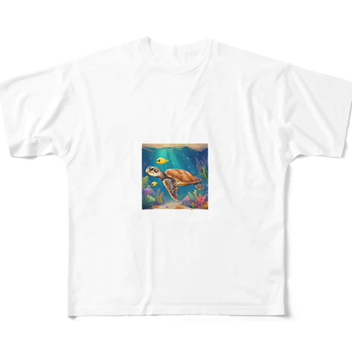 ウミガメ All-Over Print T-Shirt
