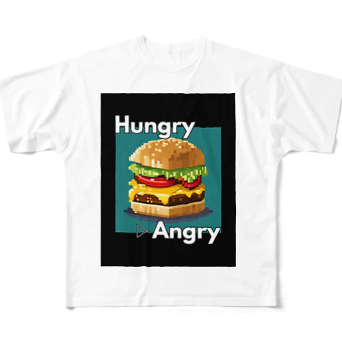 【ハンバーガー】hAngry  フルグラフィックTシャツ