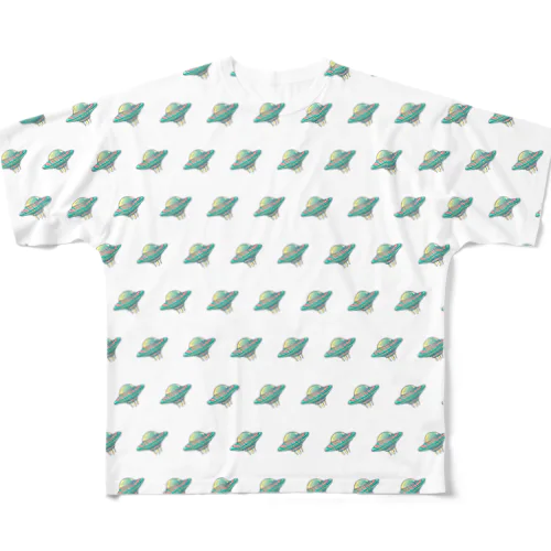 UFO No.2 Pattern All-Over Print T-Shirt